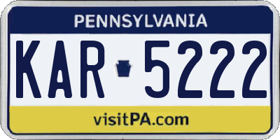 PA license plate KAR5222