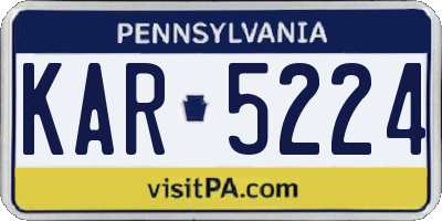 PA license plate KAR5224
