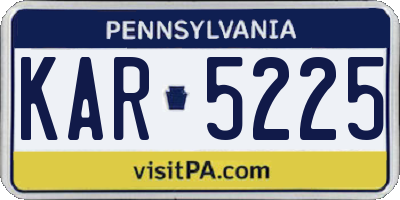 PA license plate KAR5225