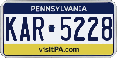 PA license plate KAR5228