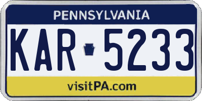 PA license plate KAR5233