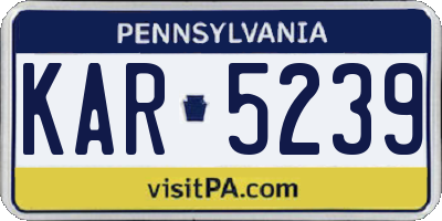 PA license plate KAR5239