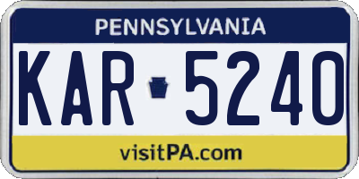 PA license plate KAR5240