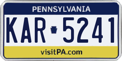 PA license plate KAR5241