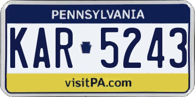 PA license plate KAR5243