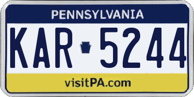 PA license plate KAR5244