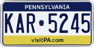 PA license plate KAR5245