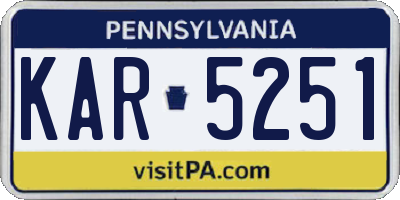 PA license plate KAR5251