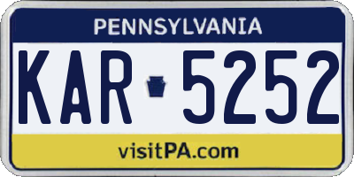 PA license plate KAR5252