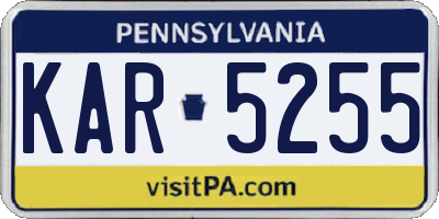 PA license plate KAR5255