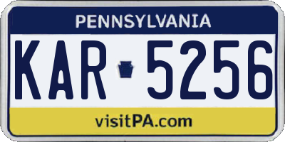 PA license plate KAR5256