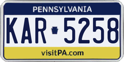 PA license plate KAR5258