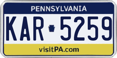 PA license plate KAR5259