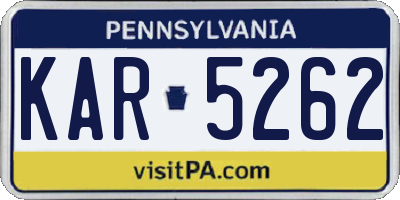 PA license plate KAR5262