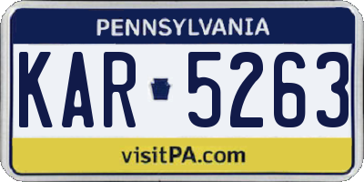 PA license plate KAR5263