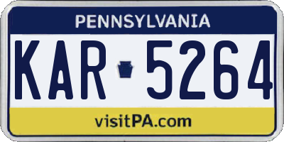 PA license plate KAR5264