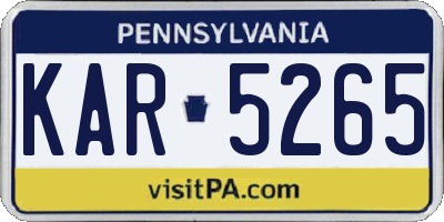 PA license plate KAR5265
