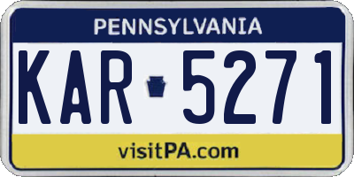 PA license plate KAR5271