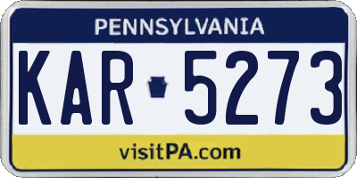 PA license plate KAR5273