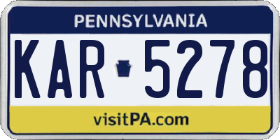 PA license plate KAR5278
