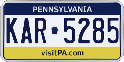 PA license plate KAR5285