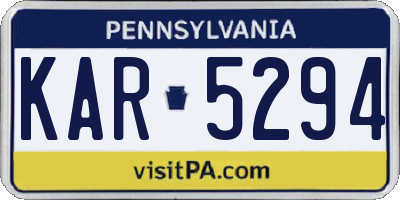 PA license plate KAR5294