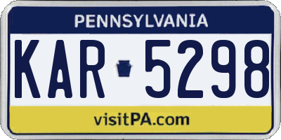PA license plate KAR5298