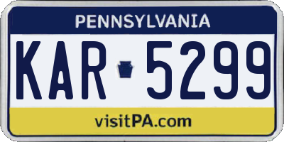 PA license plate KAR5299