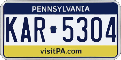 PA license plate KAR5304
