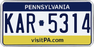 PA license plate KAR5314