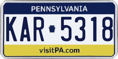 PA license plate KAR5318