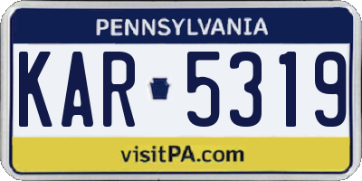 PA license plate KAR5319