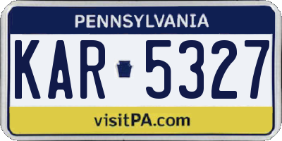 PA license plate KAR5327