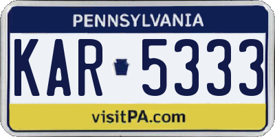 PA license plate KAR5333