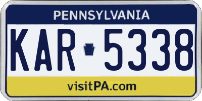 PA license plate KAR5338