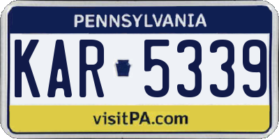 PA license plate KAR5339