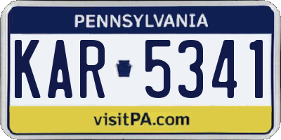 PA license plate KAR5341