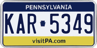PA license plate KAR5349