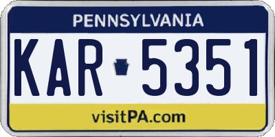 PA license plate KAR5351