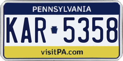 PA license plate KAR5358