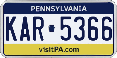 PA license plate KAR5366