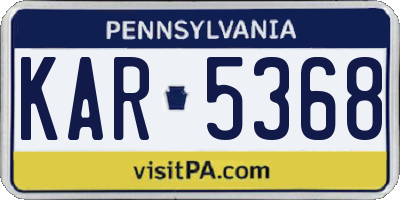 PA license plate KAR5368