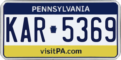 PA license plate KAR5369
