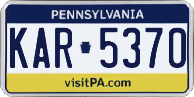 PA license plate KAR5370
