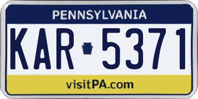 PA license plate KAR5371