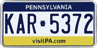 PA license plate KAR5372