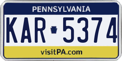 PA license plate KAR5374