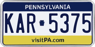 PA license plate KAR5375