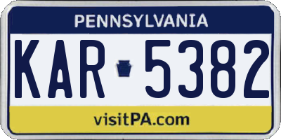 PA license plate KAR5382