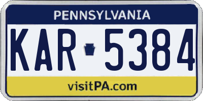 PA license plate KAR5384
